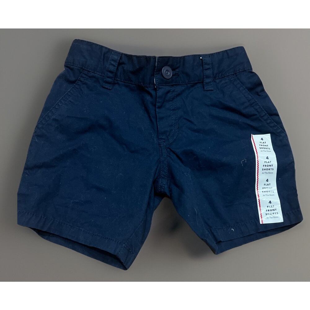 Cat & Jack Boys Adjustable Waist Flat Front Shorts in Navy Sz 4 New